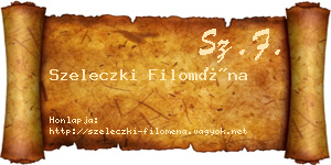 Szeleczki Filoména névjegykártya
